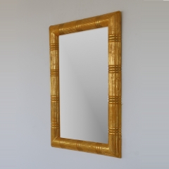 Espejo dorado en madera , artesanal efecto bambu, 80x110 su precio 90 eur