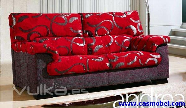 Modelo Andrea, disponible en sofa 3 plazas, 2 plazas, sillon y chaiselongue. Posibilidad de sofa cam