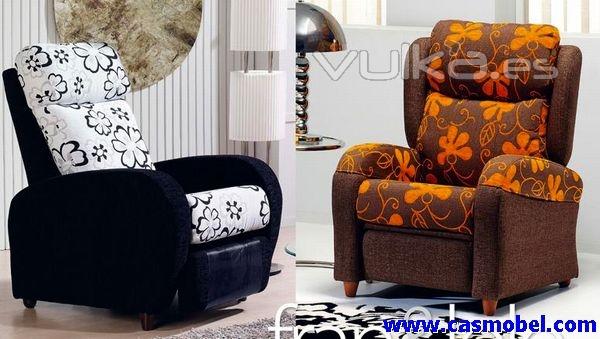 Modelos Fran & Lolo, sillones relax de apertura manual, disponible en toda la gama de tapicerias y p
