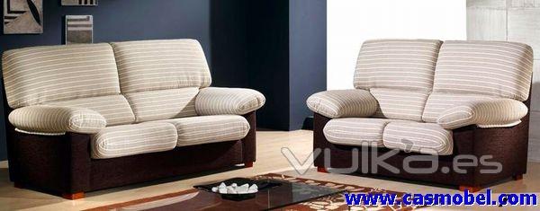 Modelo Eco Paris, disponible en sofa 3 plazas, 2 plazas y sillon. Posibilidad de sofa cama. Fondo 0,