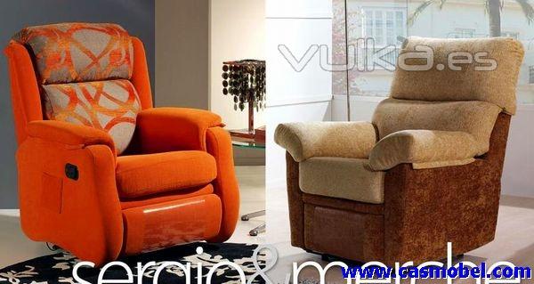 Modelos Sergio & Merche, sillones relax de apertura mediante palanca, disponibles relax palanca, rel