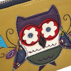 Natural life monedero buho flores en rama en la llimona (1)