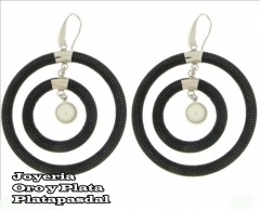 Pendientes de plata /rutenio
