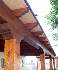 Detalle de construccin de prgola de madera rstica by navarrolivier.com