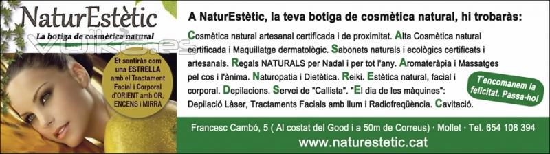 Mollet del Valles, Salud y Estetica Natural y Tratamientos Antiaging en NaturEstetic. 
