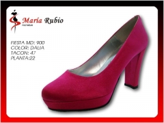 Modelo 900 raso rosa, tacon grueso