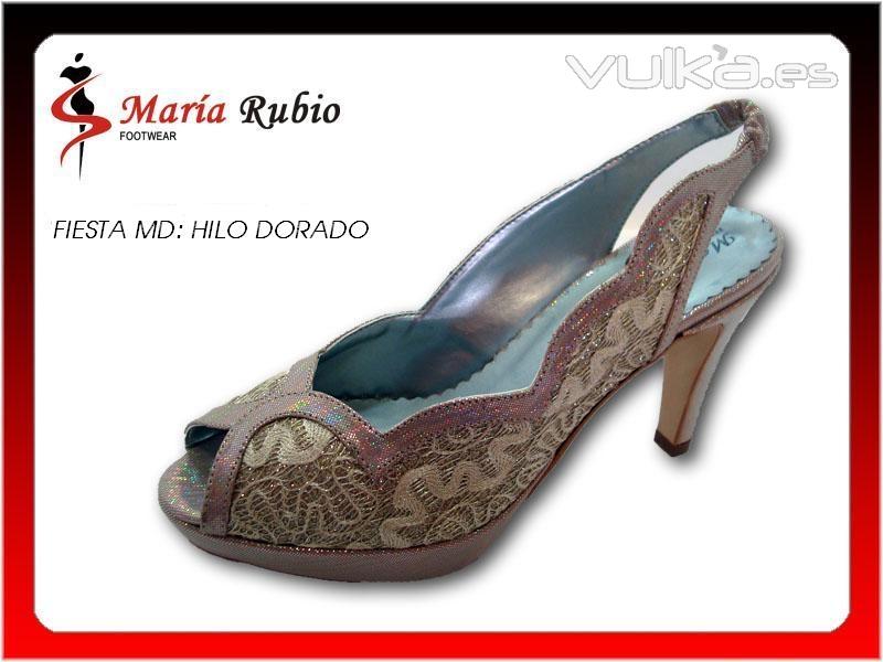 zapato fiesta encaje dorado