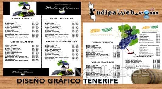 Diseo cartas para restaurantes en Tenerife