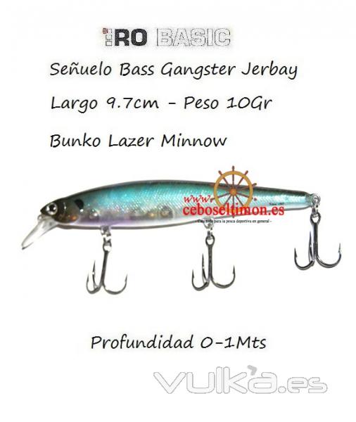 www.ceboseltimon.es -Seuelo Hiro 9.7cm Bass Gangster Jerbay Clown 10gr 