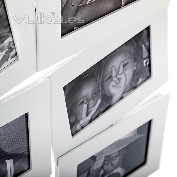 Portafotos multi ventanas. Portafotos multiple bosco blanco 10x15 9 fotos en La Llimona home (1)
