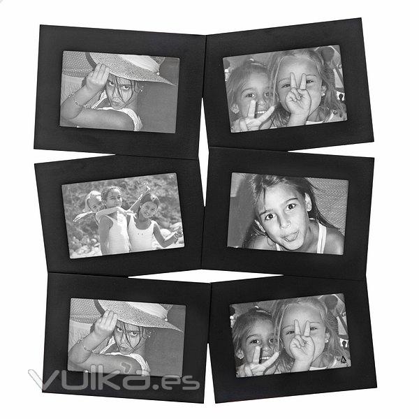 Portafotos multi ventanas. Portafotos multiple bosco negro 10x15 6 fotos en La Llimona home