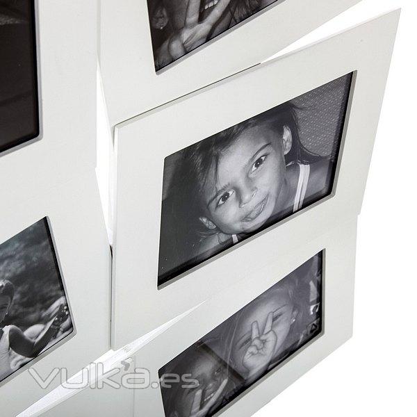 Portafotos multi ventanas. Portafotos multiple bosco blanco 10x15 6 fotos en La Llimona home (1)