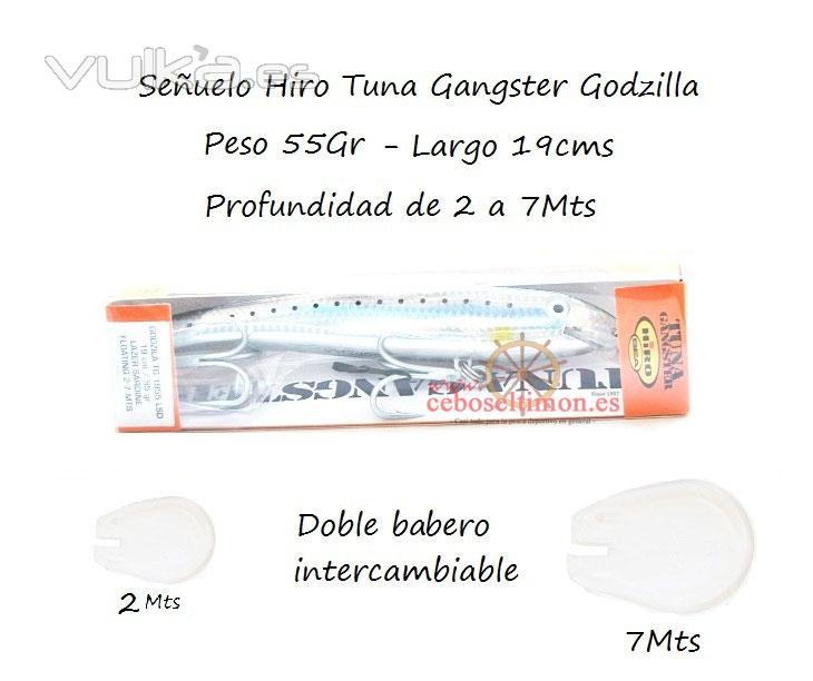 www.ceboseltimon.es - Seuelos 19cms Hiro Tuna Gangster Godzila 55Gr