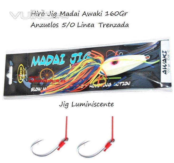 www.ceboseltimon.es - Seuelos Hiro Jig Madai Awaki - Montado con 2 anzuelos 7/0 de Carbono