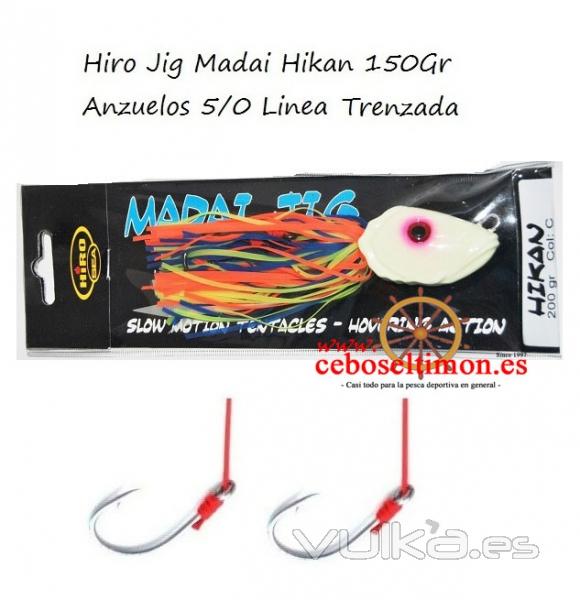 www.ceboseltimon.es - Señuelos Hiro Jig Madai Hikan - Montado con 2 anzuelos - 7/0 de Carbono