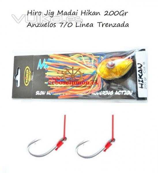 www.ceboseltimon.es - Seuelos Hiro Jig Madai Hikan - Montado con 2 anzuelos  7/0 de Carbono