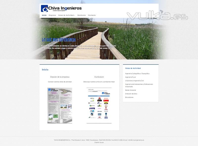 Página Web de Chiva Ingenieros. Servicios profesionales de Ingeniería y Proyectos