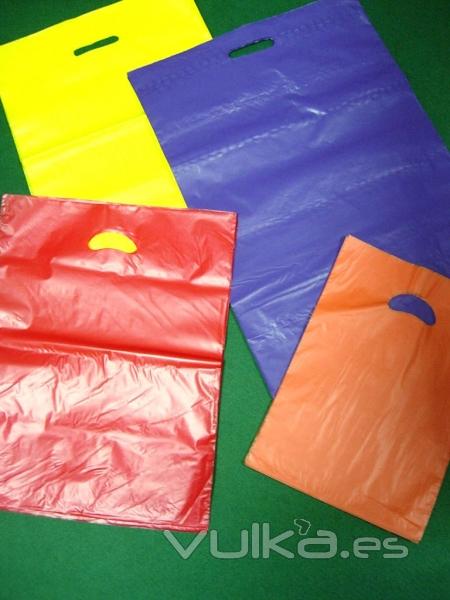 Bolsas de plastico con asa troquelada