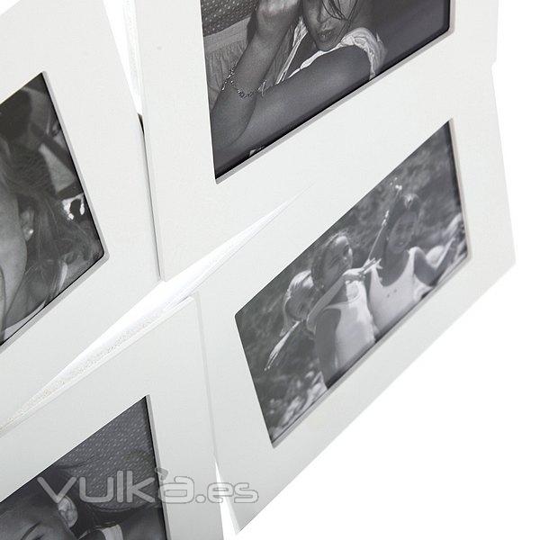 Portafotos multi ventanas. Portafotos multiple bosco blanco 10x15 6 fotos H en La Llimona home (1)