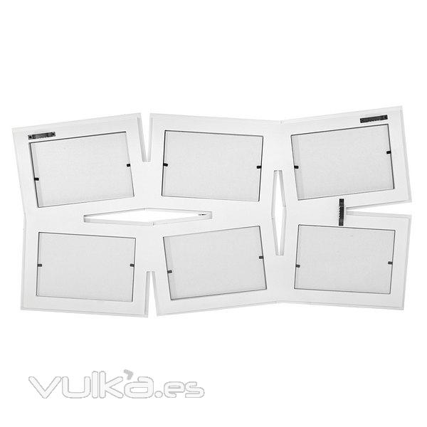 Portafotos multi ventanas. Portafotos multiple bosco blanco 10x15 6 fotos H en La Llimona home (2)