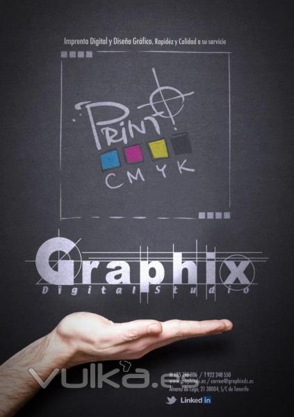 Publicidad de Graphix Digital Studio. Imprenta y diseño gráfico