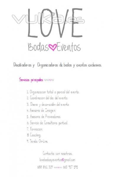 LOVE. Servicios.