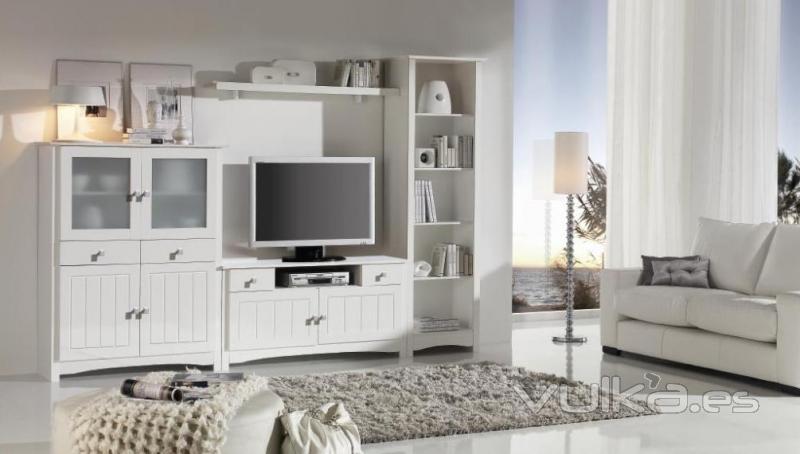 Muebles salon madera blanco