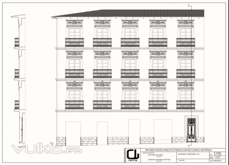 Fachada rehabilitacin - Levantamiento de planos