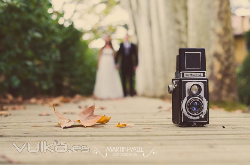 Fotografa vintage de boda en Asturias, en el Jardn Botnico de Gijn