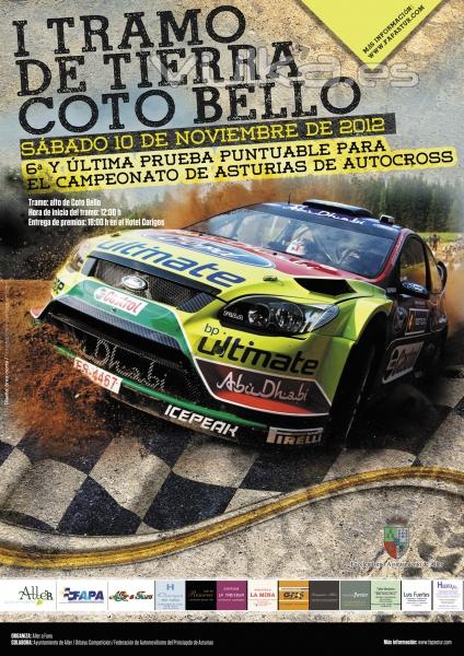 I TRAMO DE TIERRA COTO BELLO. Cartel autocross Aller, Asturias