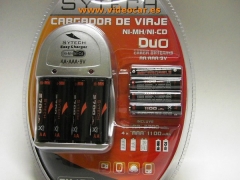 Cargador baterias recargables sytech 4 r6 2700mh y 4r3 1100mh
