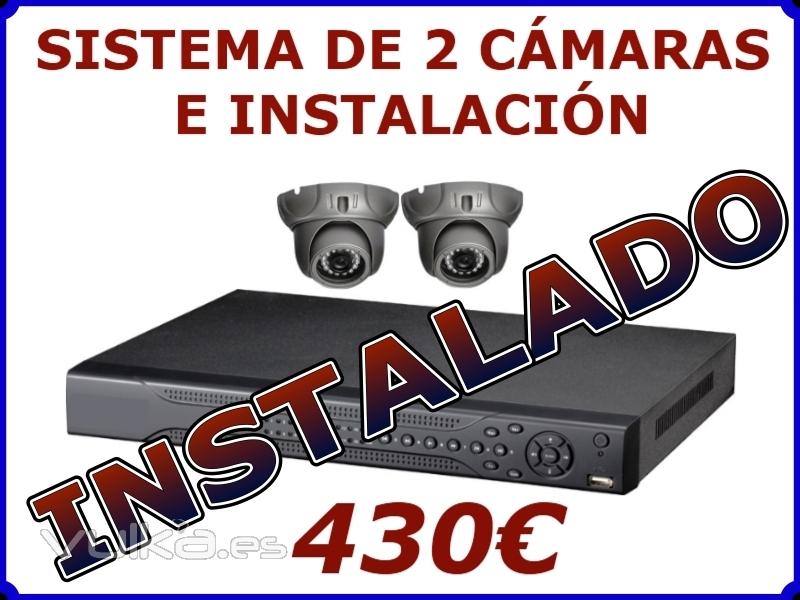 EQUIPO CON 2 CMARAS DE SEGURIDAD E INSTALACIN COMPLETO 430EUR