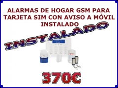Alarma de hogar con gsm instalado por 370eur