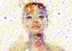 Retrato personalizado mosaic flowers. mosaico realizado con flores. exclusivo