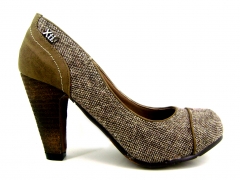 Zapato xti combinado de tacon ancho  y puntera redondeada