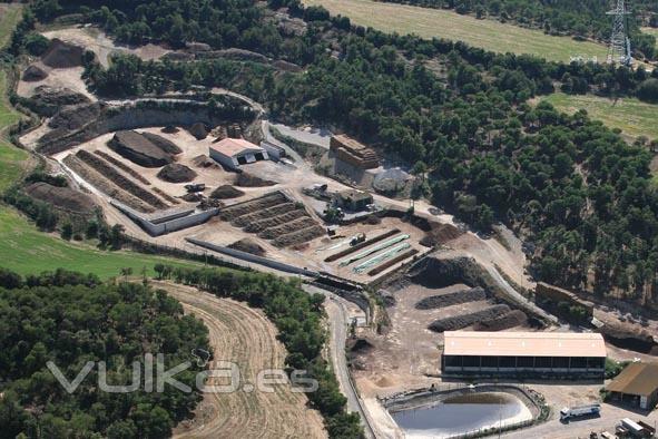 Vista aérea de la planta de compostaje