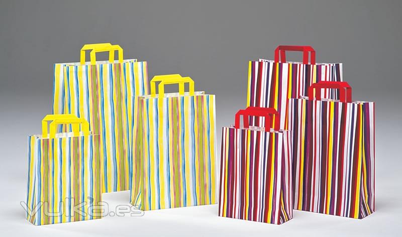 bolsas de papel de asas planas de diseño