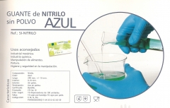 Guante nitrilo azul sin polvo desde 5eur / estuche 100 u