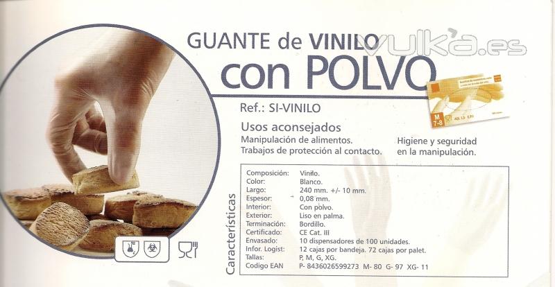 Guante Vinilo con polvo. Desde 2,54 EUR / Estuche 100 u.