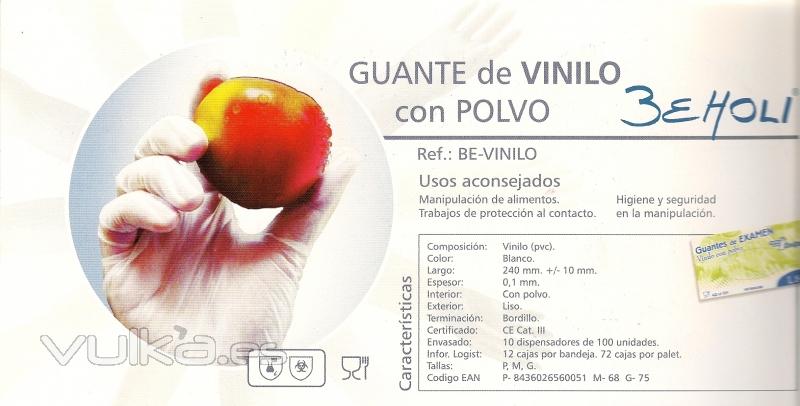Guante Vinilo Fuerte (mezcla pvc) con polvo. Desde 2,73 EUR / Estuche 100u.