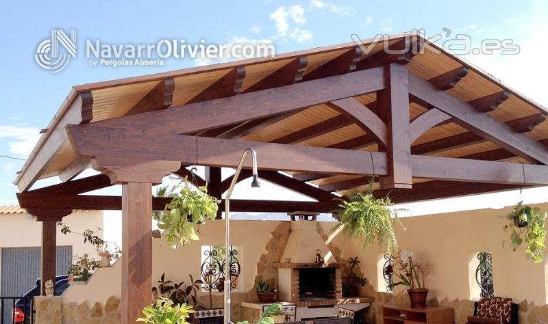 Pergolas a 2 aguas de amdera para exterior by navarrolivier.com