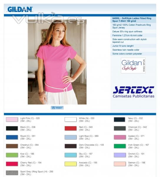 Camiseta de mujer Gildan Soft Style 64000L