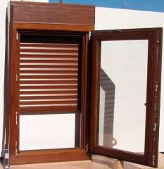 Ventana aluminio, color madera