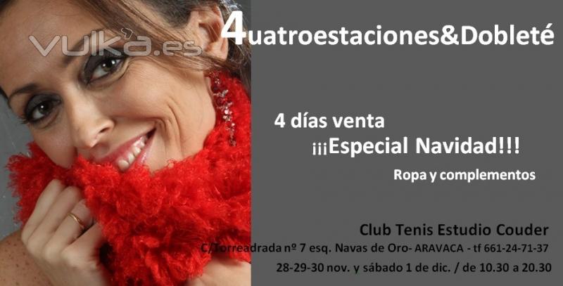 4uatroestaciones -Tenis Couder-4Dias venta especial Navidad. 28-nov al 1-dic Madrid Aravaca