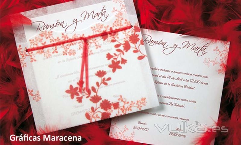 invitacin de boda lazo rojo