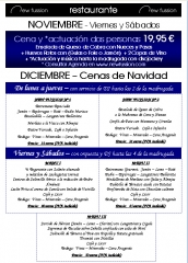 Cenas de navidad menus para companeros amigos con actuaciones hasta las 4 de la madrugada