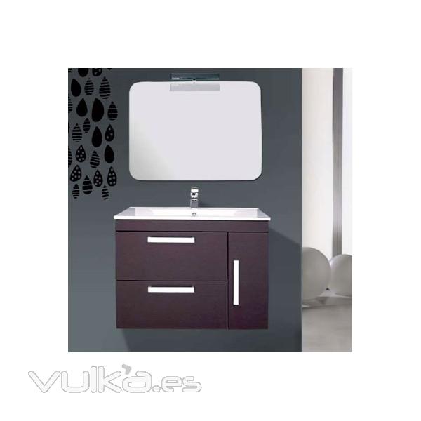 Mueble de bao Roma Wengue de 80 cm