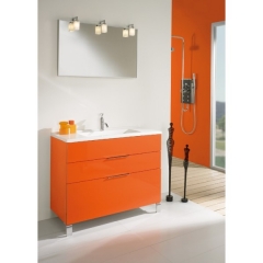 Mueble de bao ronda de 100 cm, color naranja