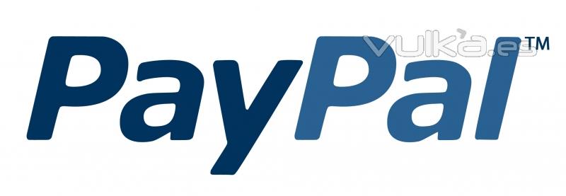 Admitimos pago mediante Paypal desde nuestra web.