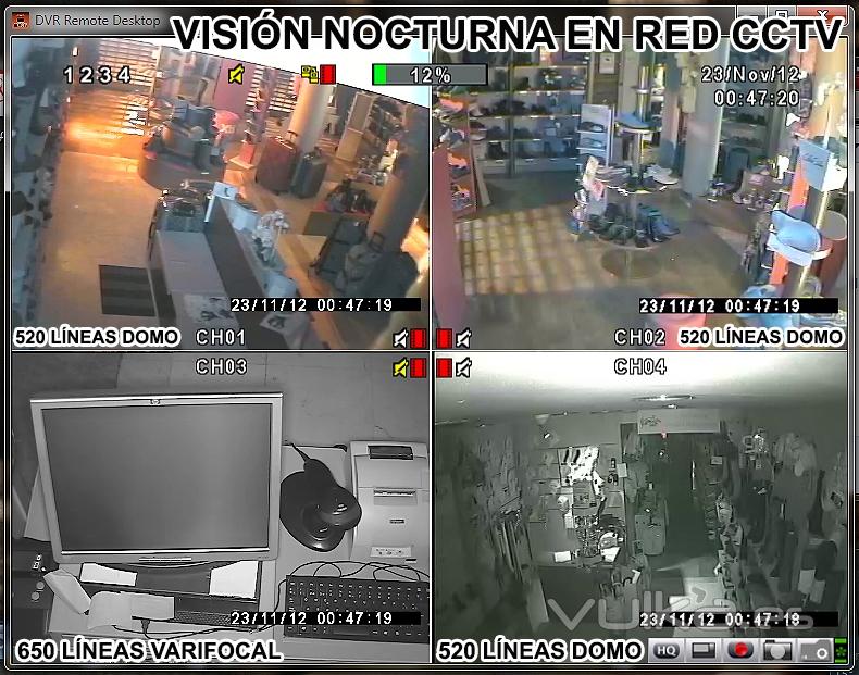 Imagen real Nocturna en Red remota Proyseg Videovigilancia